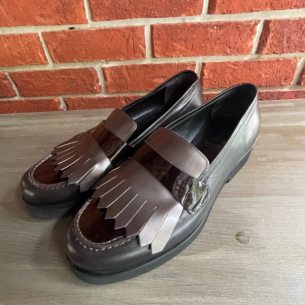EUC Lucca Grossi leather platform loafer